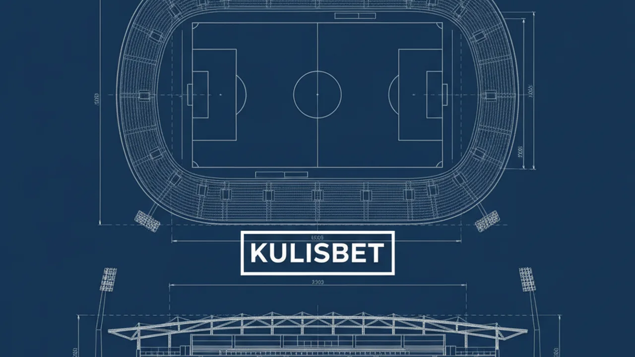 Kulisbet stadyum plan ve kesit çizimi, cyanotype